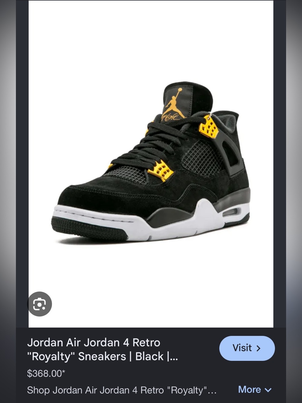 Jordan Air Jordan 4 Retro Black/Yellow Sneakers